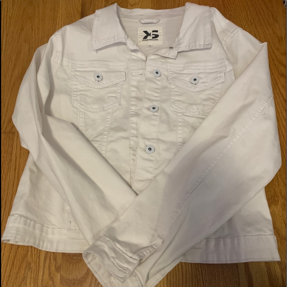 White Stretch Denim Jacket